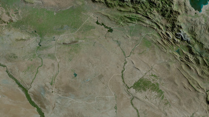 Ninawa, Iraq - outlined. Satellite