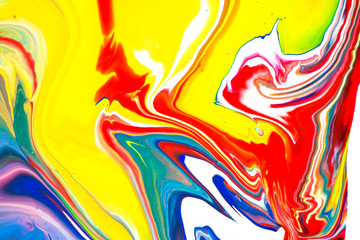 Abstract art vibrant liquid flowing swirl of paint