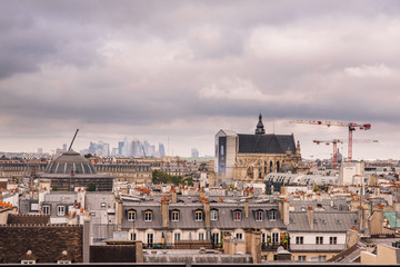 view from the roof of the Georges Pompidou Center. The center was built by GTM and completed in 1977 on September 10, 2012 in Paris.