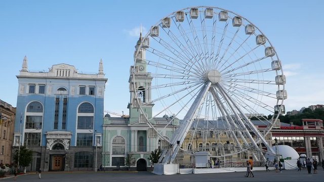 Ferris wheel in Kiev on the square