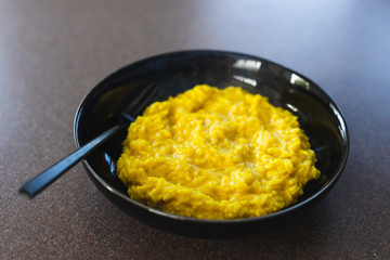 plant-based food, vegan turmeric nutritional yeast risotto