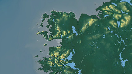 Mayo, Ireland - outlined. Relief © Yarr65