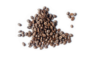 coffee beans isolated on white background