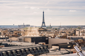 View of Paris from the top of the Lafayette Osman Gallery, with Japanese retailer Uniqlo store and...