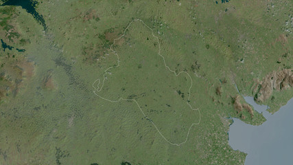 Monaghan, Ireland - outlined. Satellite