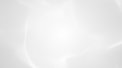 Dot white gray wave light technology texture background. Abstract big data digital concept. 3d rendering.