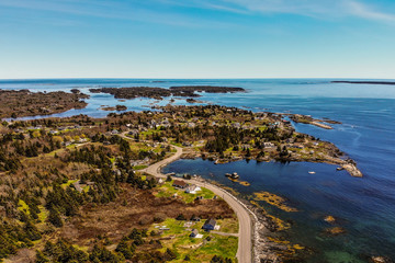 The stunning east coast of Canada taken by aerial drone in Nova Scotia in the maritimes. 