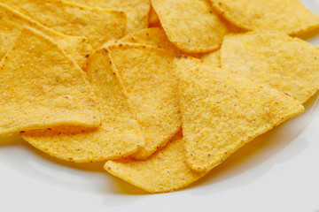 mexican nachos tortilla chips, close-up view