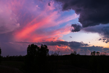 sunset in the mountains