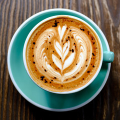 hot mocha coffee on the table