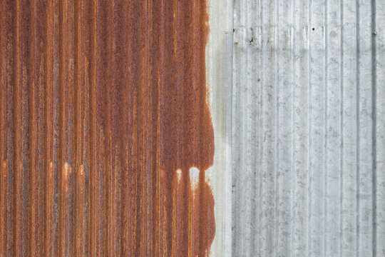 Full Frame Of Rusted Corrugated Metal