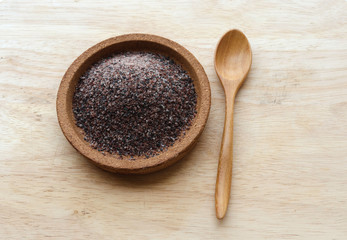 Himalayan black rock salt Kala Namak pungent-smelling condiment used in South Asia, Himalayas, Pakistan