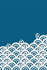 海　波　暑中見舞い　背景