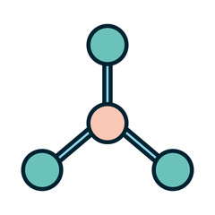 Isolated atom line and fill style icon vector design