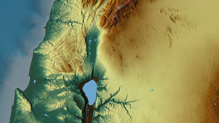 Golan, Israel - outlined. Relief