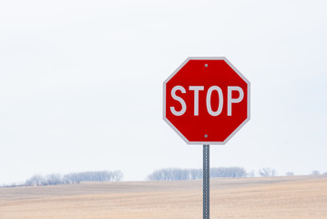 stop sign on a road