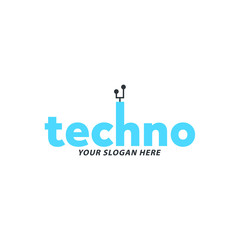 creative techno logo design, vector