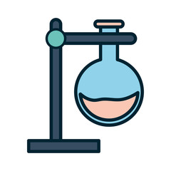 Science flask line and fill style icon vector design