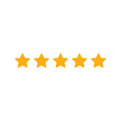 5 stars rating, customer reference icon, 5 stars cliparts