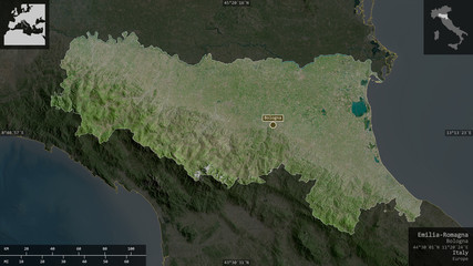 Emilia-Romagna, Italy - composition. Satellite © Yarr65