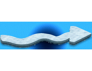ice 2D arrow on water