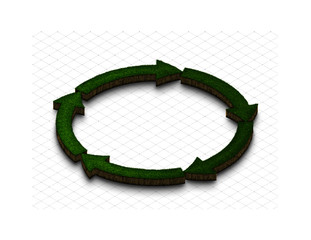 land arrows in a 2D circle