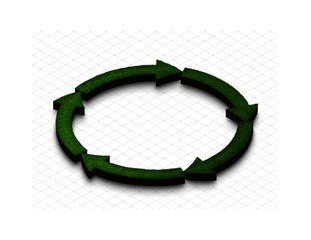 land arrows in a 2D circle