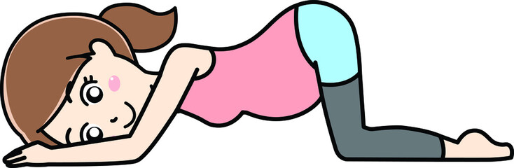 逆子体操をする妊婦さん