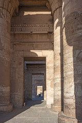 Fototapeta premium Series of antechambers leading to the inner sanctuaries of the Temple of Kom Ombo