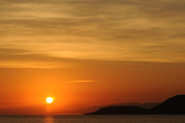 Fototapeta premium The sunrise view from beach of kenawa island, Lombok - Indonesia