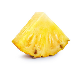 Pineapple slices isolated on white background.