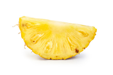 Pineapple slices isolated on white background.