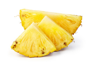 Pineapple slices isolated on white background