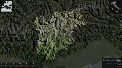 Trentino-Alto Adige, Italy - composition. Satellite