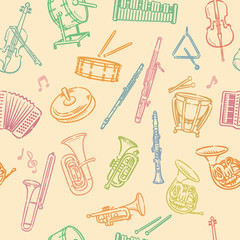 オーケストラの楽器のパターン素材 © 夏妃 吉野