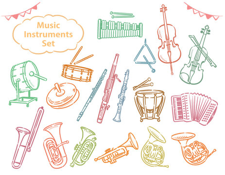 オーケストラの楽器のイラスト素材セット Stock Vector Adobe Stock