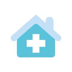 Obraz premium Isolated cross inside house flat style icon vector design