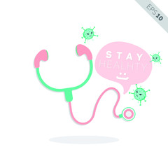 Creative Stay Healthy Kit Equipment to Avoid Corona Virus Illustration, Vector