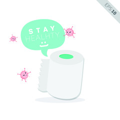 Creative Stay Healthy Kit Equipment to Avoid Corona Virus Illustration, Vector