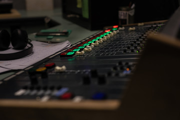 studio equipment in a radio station