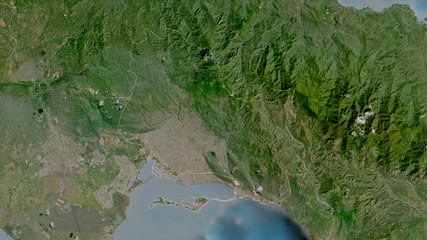 Saint Andrew, Jamaica - outlined. Satellite