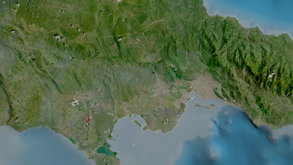 Saint Catherine, Jamaica - outlined. Satellite