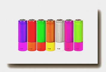 Battery of АА. Imitation of a picture. Oil paint. Illustration