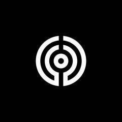 UU monogram logo with abstract circle style and dot in the middle