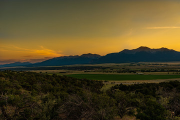 sunset in the mountains