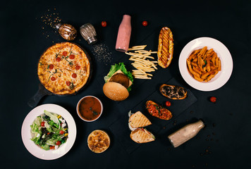 Cafe Food - Pizza, Burger, Pasta, Hot Dog, Salad, French Fries, Milk Shake