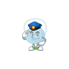 A dedicated Police officer of breathing mask mascot design style
