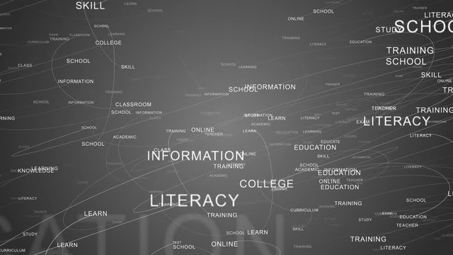 Distance education online training remote learning from home word cloud