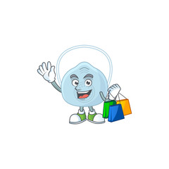 cartoon character concept of rich breathing mask with shopping bags