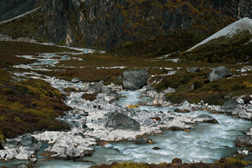 Rolwaling river originated from Tsho Rolpa (Biggest Glacier Lake)